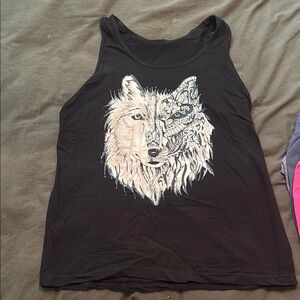Black Wolf Graphic Men's Tank Top